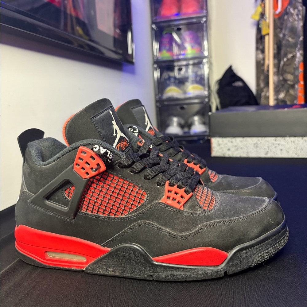 Jordan Black and Red Retro Basketball Sneakers